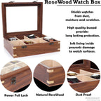 Wooden Watch Box for Men & Women, Watch Organizer & Display Case, Premium Long-Lasting Watch Holder for Storage, Elegant Gift for Watch Collectors (Glass Top, 8 Slots)