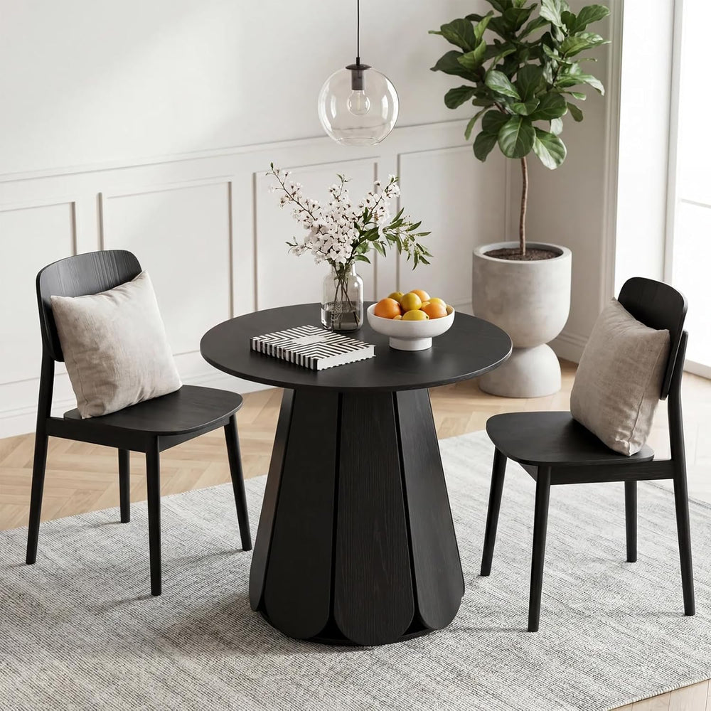 31.5" Round Dining Table, Small Circle Kitchen Table for 2-4 People, Mod...