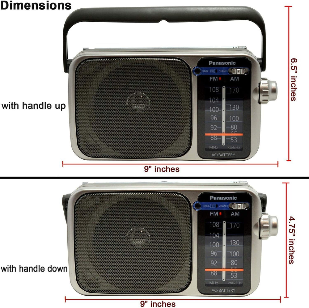 Panasonic RF-2400D / RF-2400 Portable FM/AM Radio with AFC Tuner + 4 X Panaso...