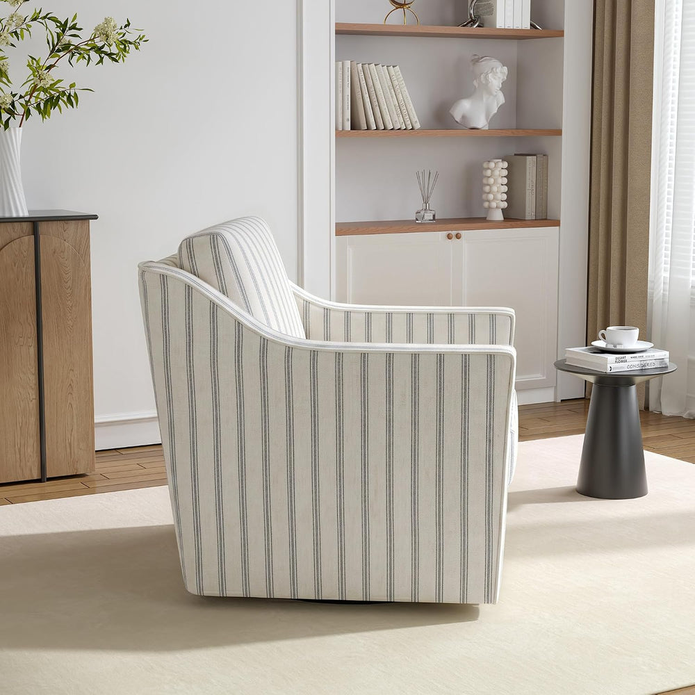 Swivel Accent Chairs Set of 2, 360° Swivel Upholstered Club Armchairs for Liv...