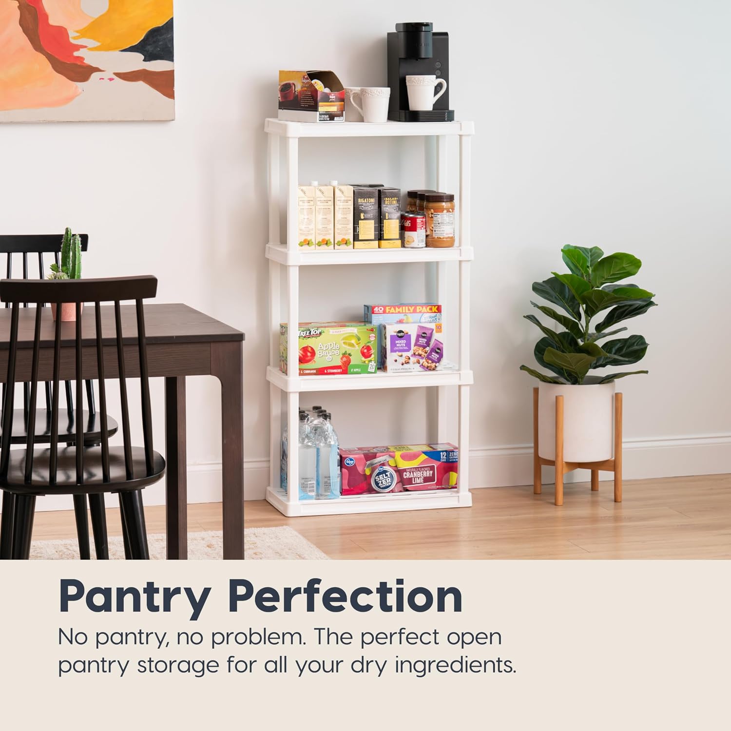 IRIS USA Plastic Storage Shelves |Made in USA| 48"H x 24"W x 12"D - White | Light Duty Rack Organizer, 200lb Total Capacity, 50lb Per Shelf, Shelving Unit for Bathroom, Laundry, Home & Pantry