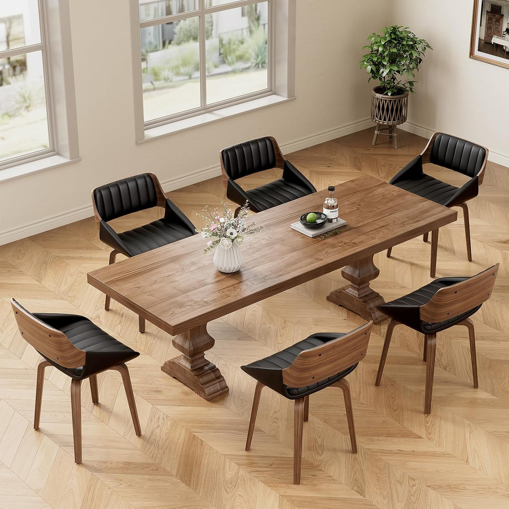 REONEY 360° Swivel Dining Chairs Set of 4, Mid-Century Modern Kitchen Chair