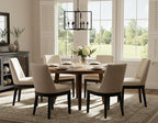 Modern Dining Chairs Set of 2 with Comfortable Back Support, Farmhouse Soft Linen Upholstered Kitchen Dining Room Chairs with Black Solid Wood Legs, Armless Accent Side Chairs for Living Room, Beige
