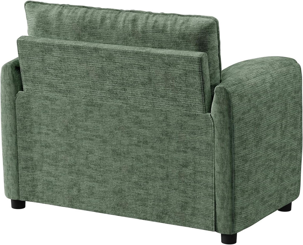 ONBRILL Oversized Accent Chair, 41 Inch Chenille Fabric Armchair, Green