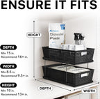 Simple Houseware 2 Tier Bathroom Organizer Tray Pull-Out Sliding Drawer, Under Sink Storage, Black