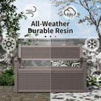 DRATO 75 Gallon Storage Bench Deck Box Outdoor Indoor,Lockable Durable All-Weather Seating with Hidden Storage,Deck Storage for Garden, Pool, Patio,Gray