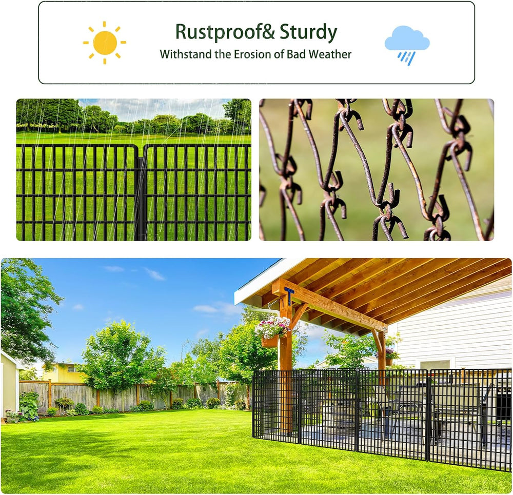 ULIOK 10 Panels No Dig Decorative Garden Fences, Dog Fence Outdoor for Yard, ...