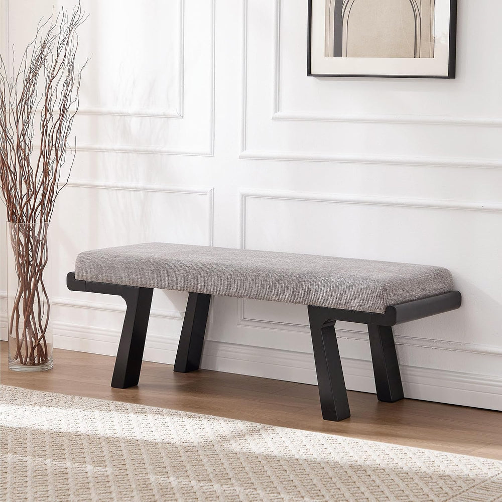 Zesthouse Solid Wood Bench for Bedroom End of Bed, Upholstered Small Entryway...