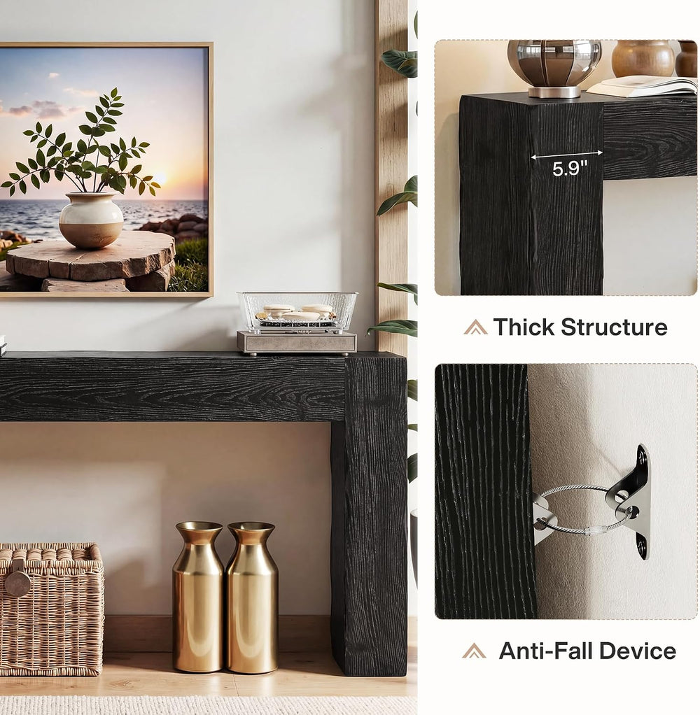 Tribesigns 63-Inch Solid Wood Console Sofa Table, Farmhouse Long Entryway Tab...