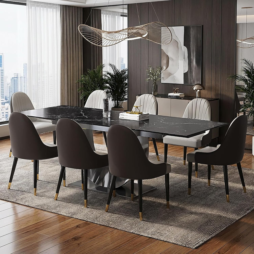 Modern Expandable Dining Table 62.99" to 94.48", 6-10" Marble ...