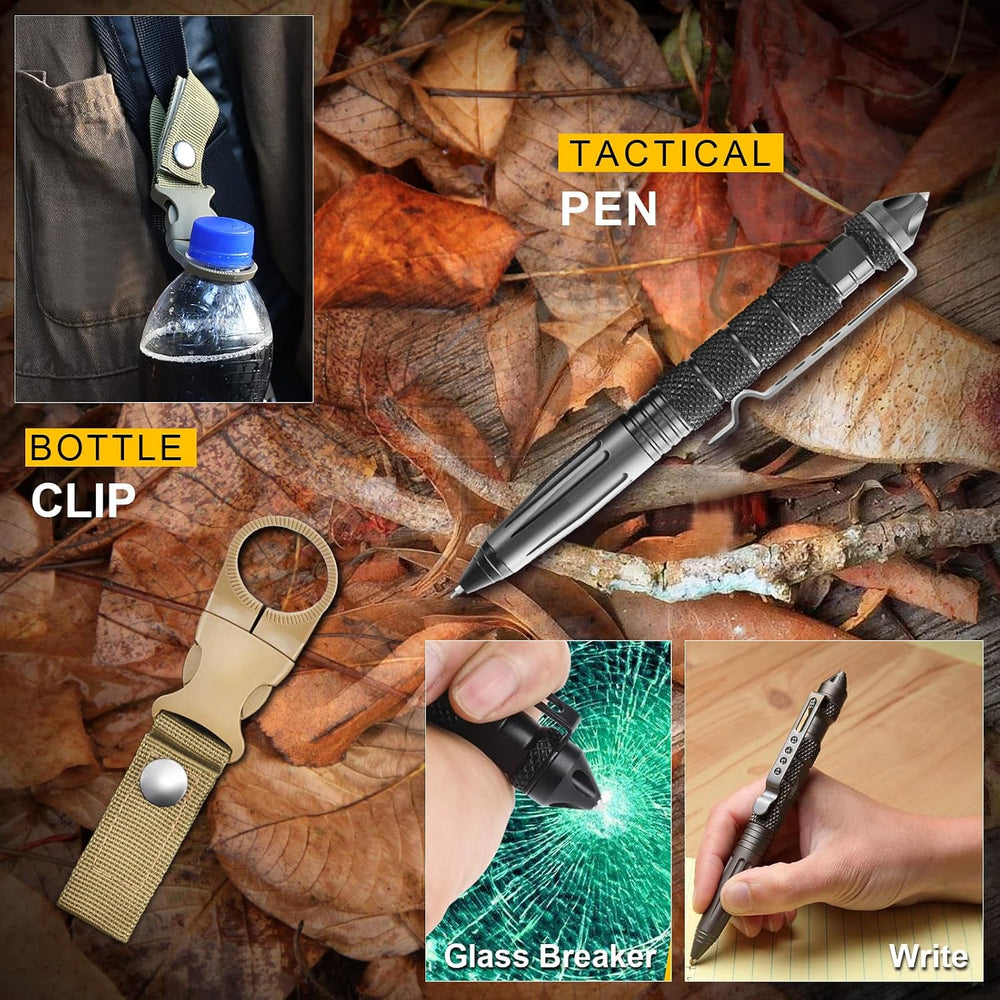 Survival Kit–219Pcs Bug Out Bag with First Aid Kit, Crossbody Bag, Axe, LED C...