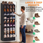 Ofiray-home Over the Door Shoe Organizer, 30-40 Pairs | Large & Deep Pockets, Fits Boots, Sneakers or Larger Shoes, Space-Saving, For Bedroom, Small Closet, Entryway