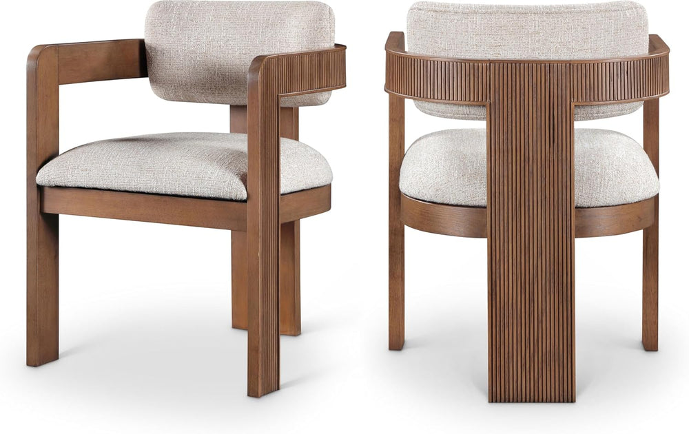 Meridian Furniture Sacha Linen Blend Dining Chair, Beige, Set of 2 | Dining C...