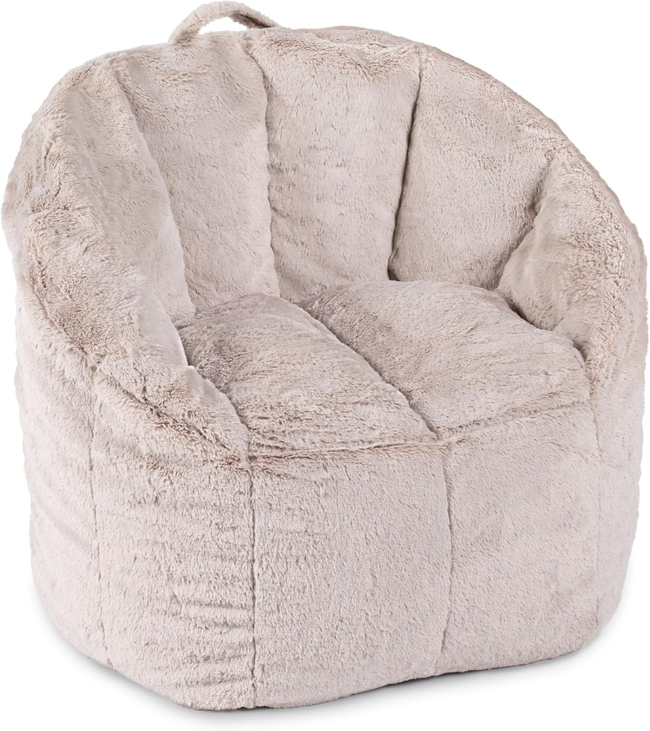 Big Joe Milano Bean Bag Chair for Kids, Teens, Adults, Ultra-Soft Taupe Plushie Polyester Blend, Lightweight Seat for Reading Nook and Gaming, 2.5 Foot Refillable