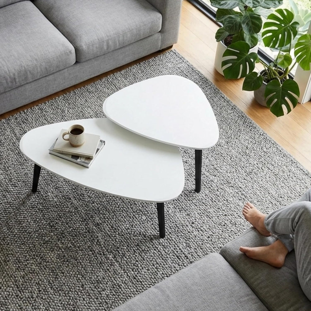 Nesting Coffee Table Set of 2-Mid Century Moder Coffee Table | Guitar Pick St...