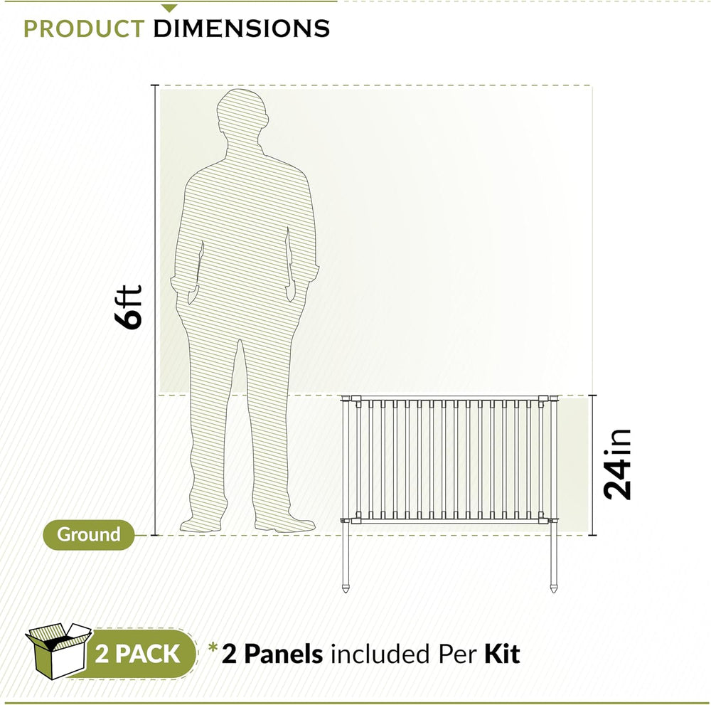 Zippity 24in Zurich Fence Kit, Poly-Steel DIY No Dig Kit