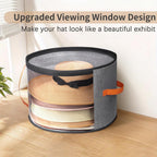 Oversized Clear Hat Storage Box for Women, Cowboy Hat Organizer for Closet, Wide Brims Hat Case with Carrying Handles, Hat Bag (Grey)