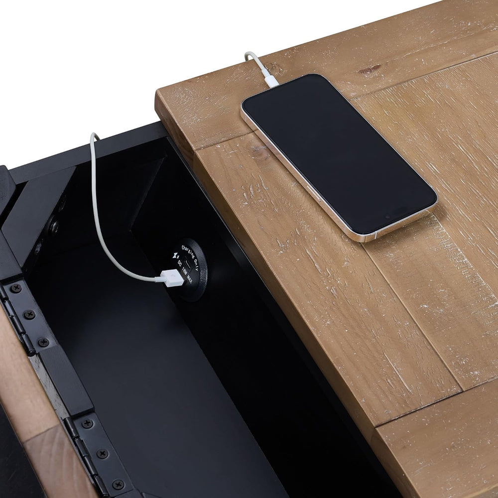 Martin Svensson Home Napa Farmhouse Chairside End Table with Charging Station...