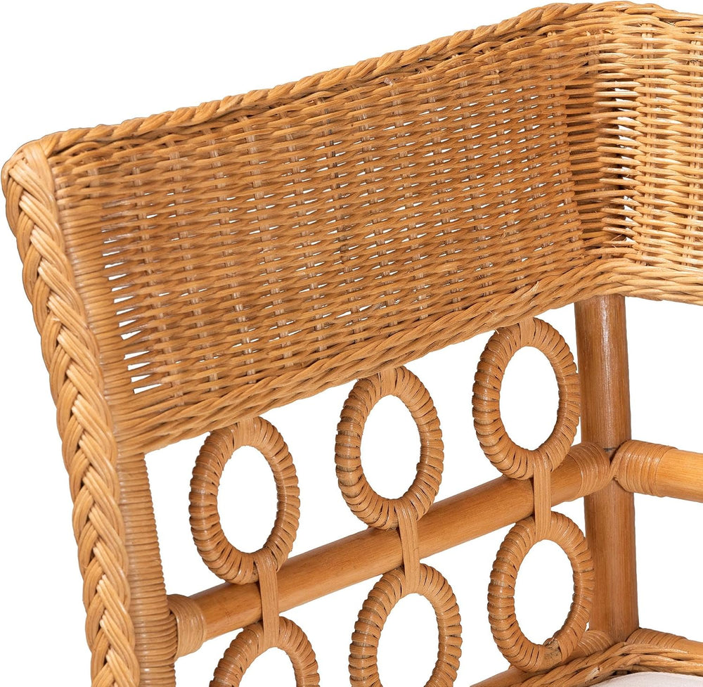Bali & pari Oxford Natural Rattan Furniture with Braided Edges and emblis...