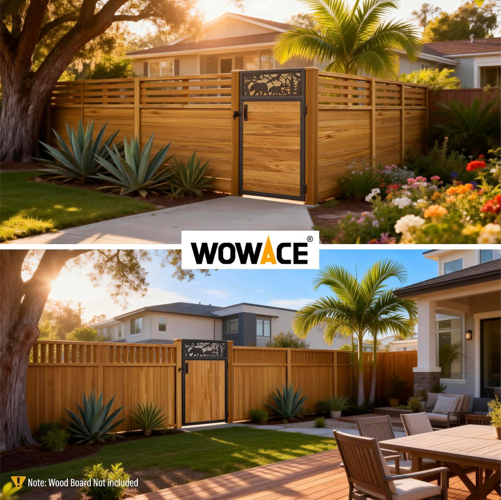 3x5FT Fence Gate Frame Kit 201 Stainless Steel Heavy Duty Garden Gates Anti-S...