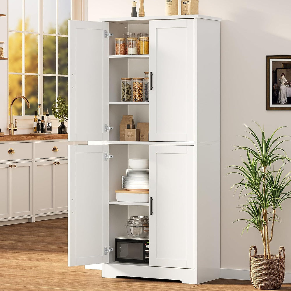 IDEALHOUSE Pantry Cabinet,70" Tall Kitchen Pantry Cabinet with 4 Doors a...
