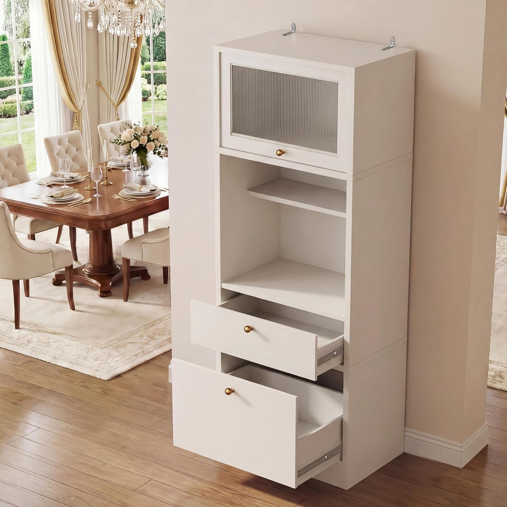 71" Tall Pantry Cabinet, Freestanding Storage Cabinet with Doors and Adj...