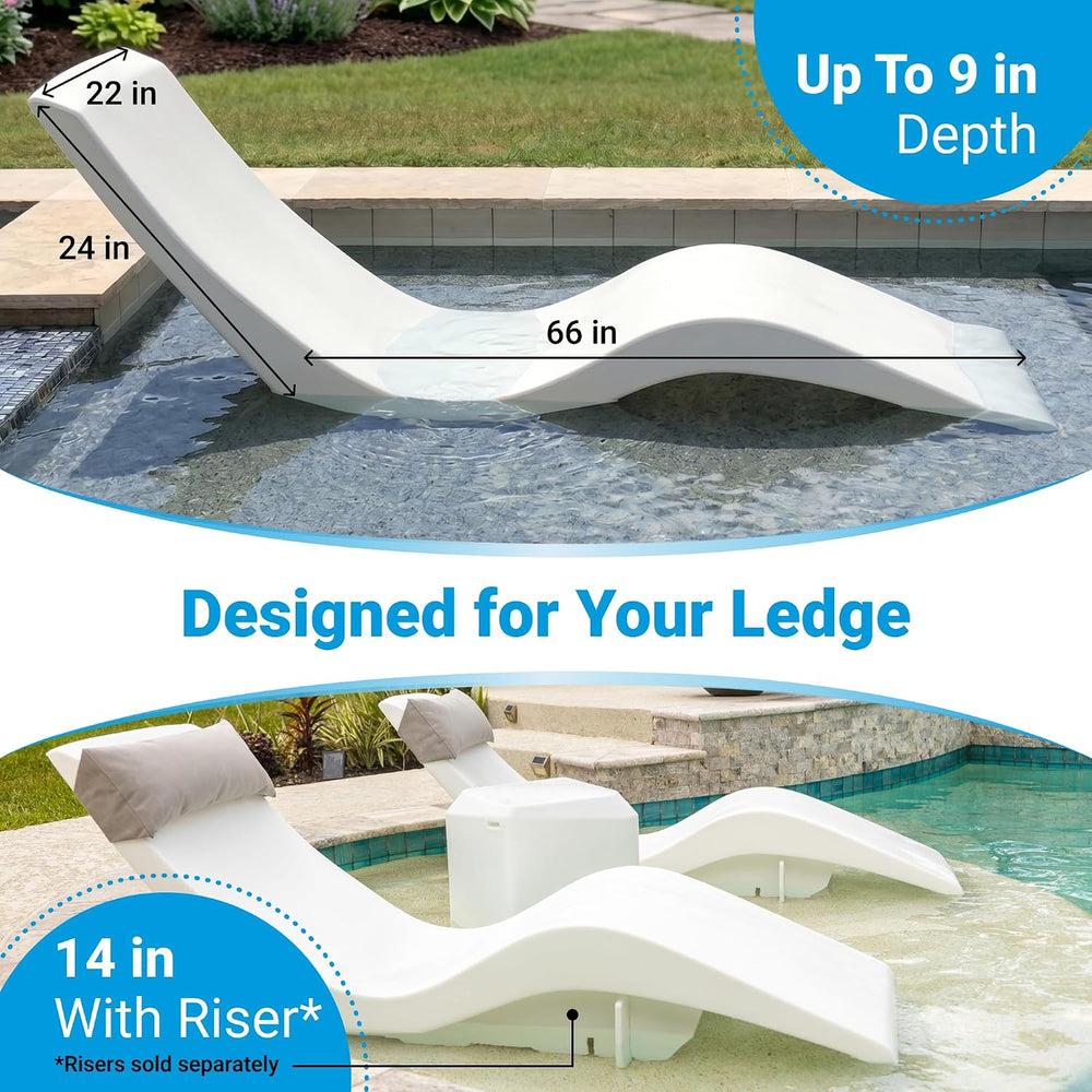 Aqua Outdoors Pool Lounge Chairs, Pool Chairs for in Pool, 9-in Water Depth