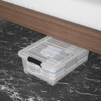 20 Quart Clear Plastic Under Bed Storage Bin, 4-Pack Plastic Storage Box with Wheels Under the Bed