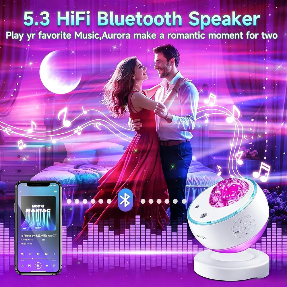 LED Aurora Sensory Light Galaxy Projector Sound Machine Bluetooth Speaker