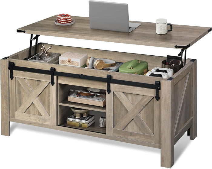 WLIVE Coffee Table with Storage Grey, 47.2" Lift Top for Living Room Home