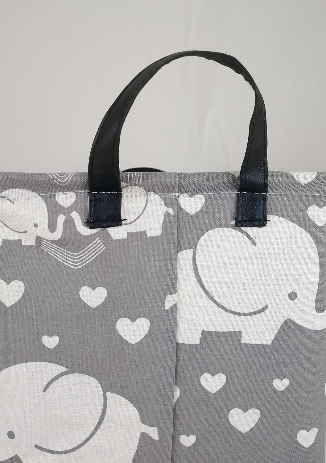 Storage Basket Home Shelf Basket Kids Organizer Box Clothes Laundry Hamper Nursery Bin Gift Laundry Basket with Handles for Home (love elephant)