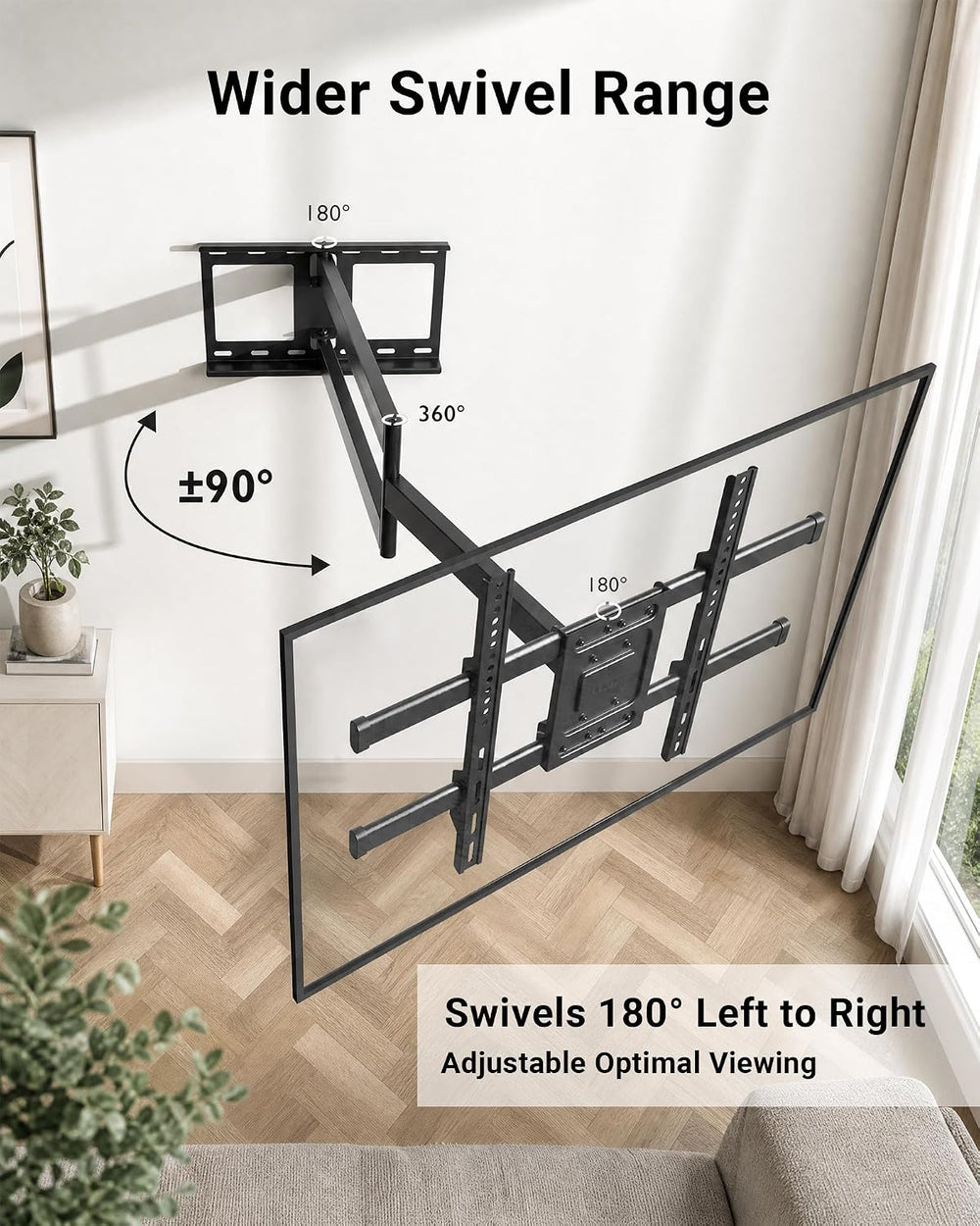 BONTEC Corner TV Wall Mount with Extra Long 40.9” Extension Arm,Tilt Swivel |...