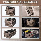 Deosk Trunk Organizer for SUV, Car Organizers and Storage with 6 Pocket, Car Accessories for Women/Men - Large, Leopard Print