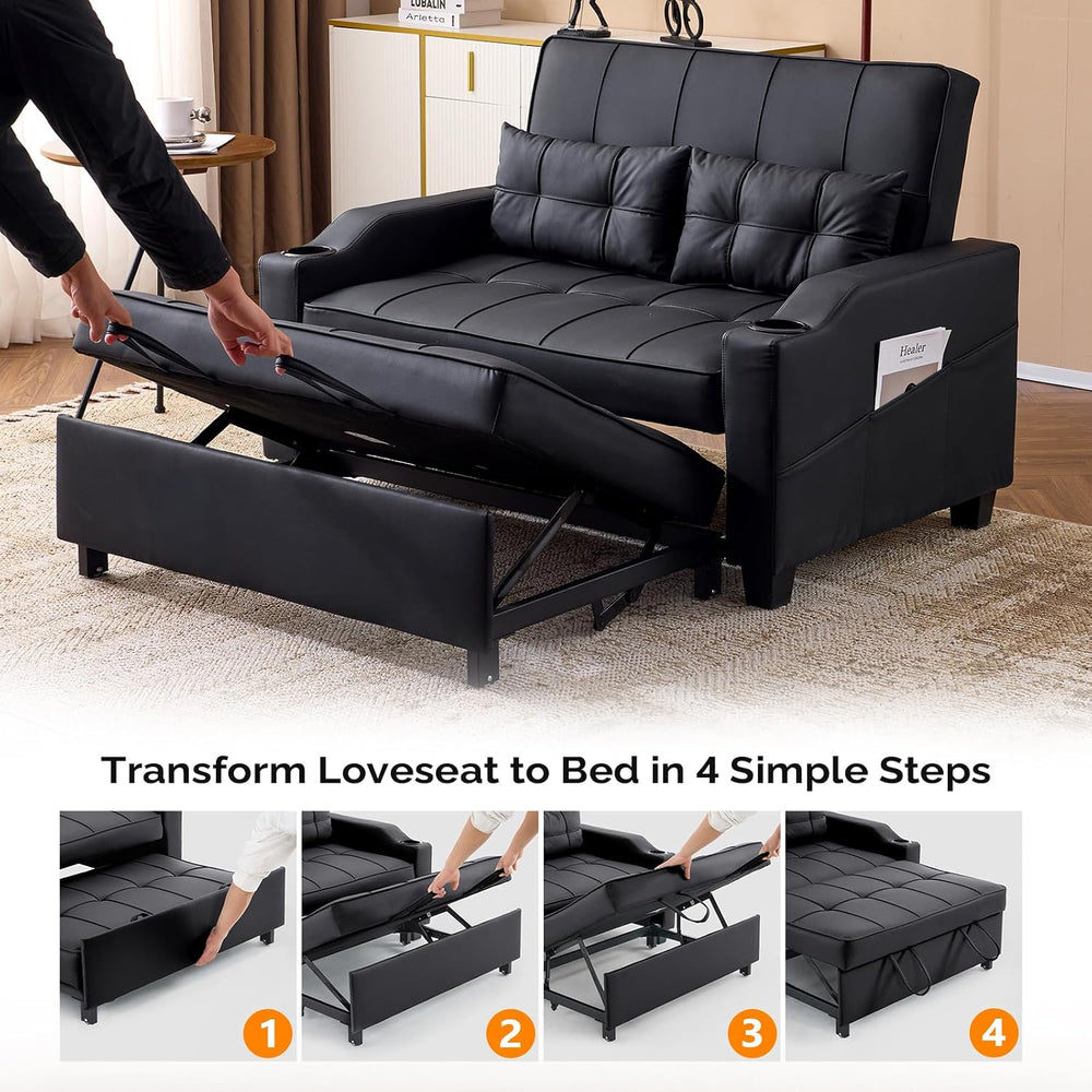 VINGLI Convertible Loveseat Sleeper Sofa Bed, Pullout Couch for Living Room |...