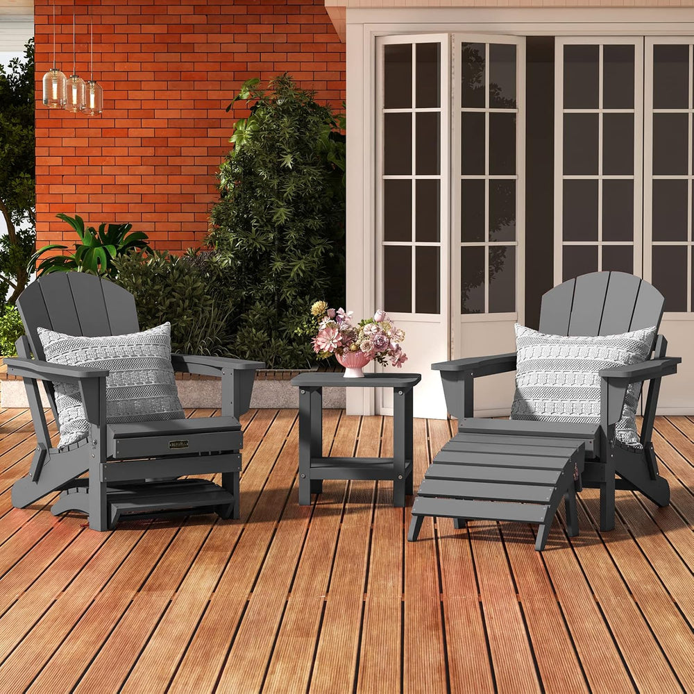 SERWALL Folding Adirondack Chair Footrest Set of 2, Adirondack Ottomans Witho...