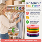 Sukh 50 Baby Closet Dividers Durable - Home Closet Organizer & Storage | Colorful Plastic Rack Divider, Large Hanger Labels, Hanging Clothes Size Dividers, for Boutique Settings & Nursery Essentials