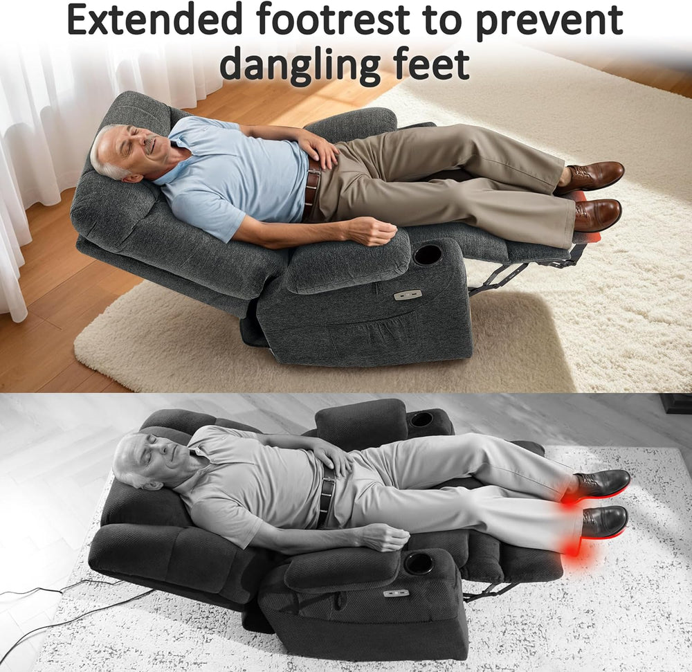MCombo Power Lift Recliner Chair with Extended Footrest for Elderly People, F...