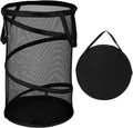 BATTOO Collapsible Laundry Basket Foldable Mesh Pop Up Hamper with Handles for Laundry Room, Bathroom, Kids Room, College Dorm, Travel, Storage Organizer Black