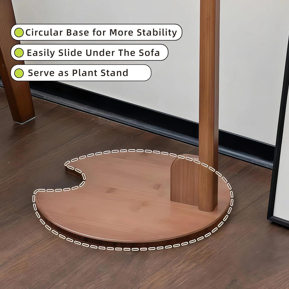 Bamboo Side Table for Sofa - Adjustable Height C Shaped End Tables for Small ...