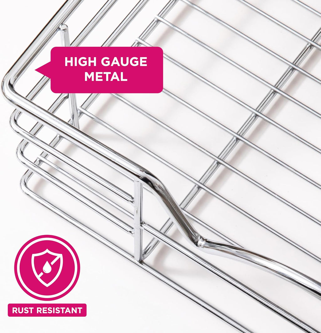 HOLDN’ STORAGE Heavy-Duty Premium Collection Pull Out Cabinet Organizer, Cabinet Drawer Slide Outs, Lifetime Limited Warranty - Basket Size 22" W x 21" D x 5" H, Anti-Rust Chrome Finish