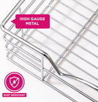HOLDN’ STORAGE Heavy-Duty Premium Collection Pull Out Cabinet Organizer, Cabinet Drawer Slide Outs, Lifetime Limited Warranty - Basket Size 11" W x 21" D x 5" H, Anti-Rust Chrome Finish