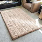 ZonLi Japanese Floor Mattress Futon Mattress King Size, Thicken Roll Up Tatami Mat w/ 100% Cotton Washable Cover, Portable & Foldable Floor Bed for Sleeping, Dormitory, Adult Kids, Coffee