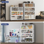 50GAL Extra Large Storage Bins with Lid, 200QT Collapsible Organizer with Wheels, Stackable Closet Cabinet with Doors, Folding Storage Containers for Home, Office, Kitchen, 1Pack White
