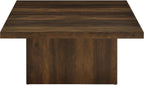 Coaster Home Furnishings - Devar - Wood - Square Coffee Table with Pedestal Base, Geometric Design and Transitional Style - Living Room - Dark Pine - 710888