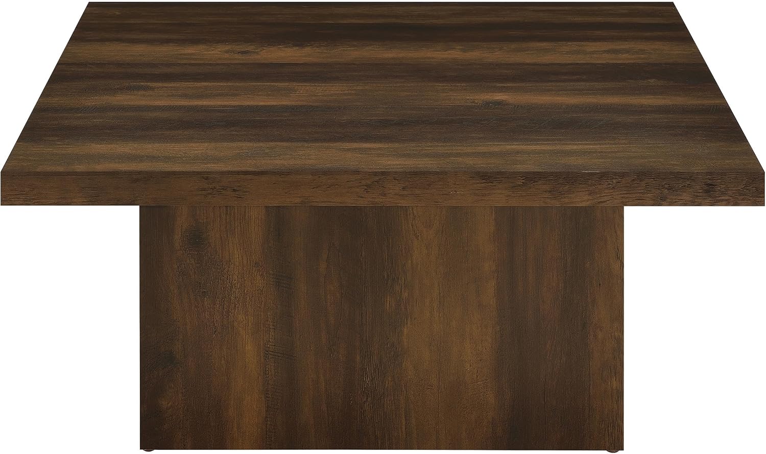 Coaster Home Furnishings - Devar - Wood - Square Coffee Table with Pedestal Base, Geometric Design and Transitional Style - Living Room - Dark Pine - 710888