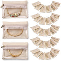 Vlando 33 Pcs Travel Jewelry Case Velvet Jewelry Pouch with Zipper Clear Travel Jewelry Bag Jewelry Travel Organizer for Travel Business Trip Mother's Day Gifts for Mom Wife Women