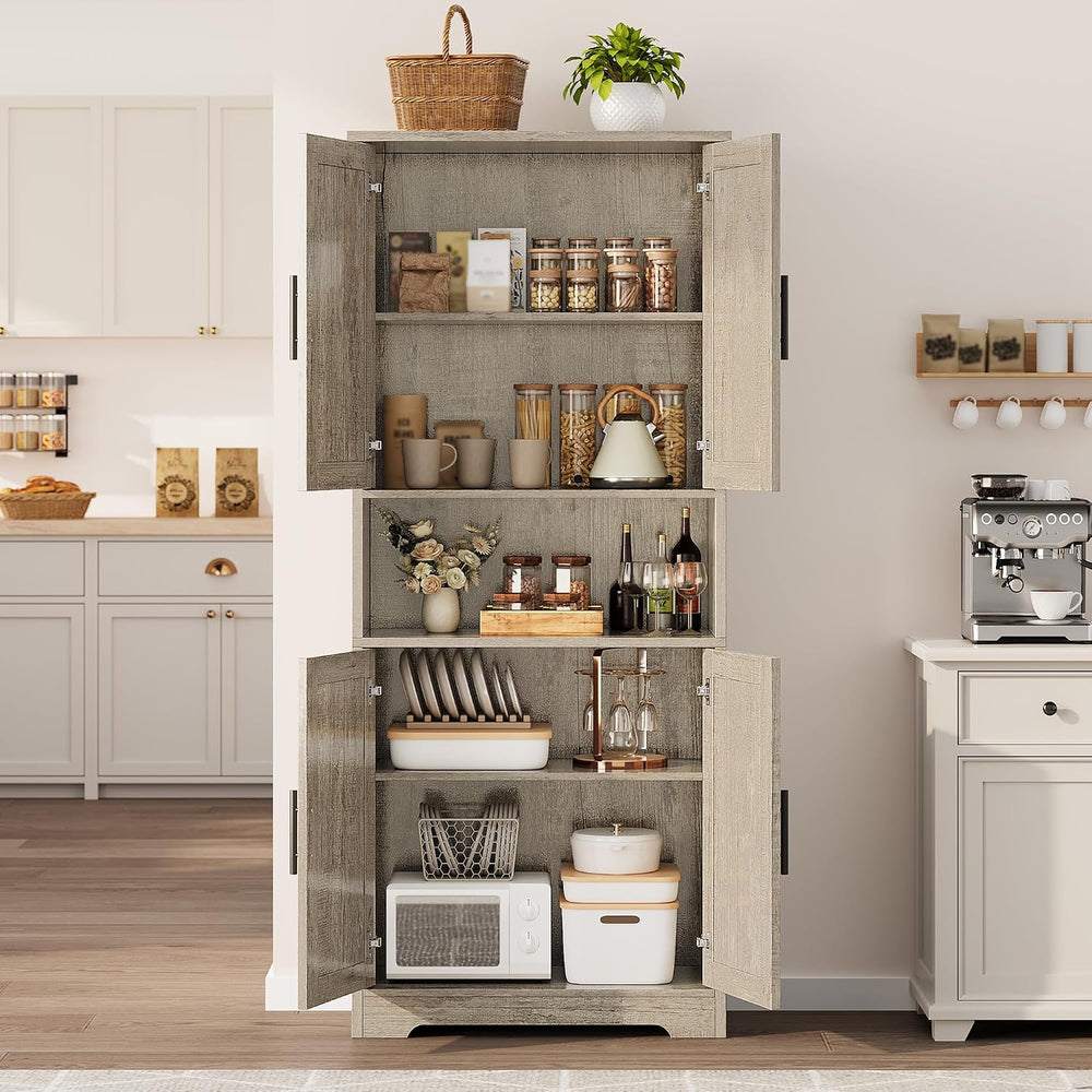 GarveeHome Tall Storage Cabinet, 70 in Kitchen Pantry Cabinet with Doors and ...