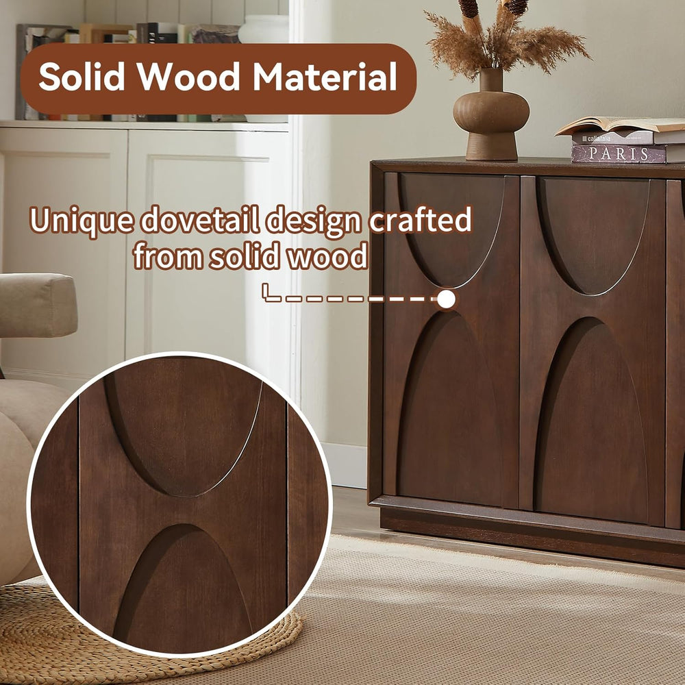 LKTART 59" Sideboard Buffet Cabinet Retro Accent Storage Cabinet with Ma...