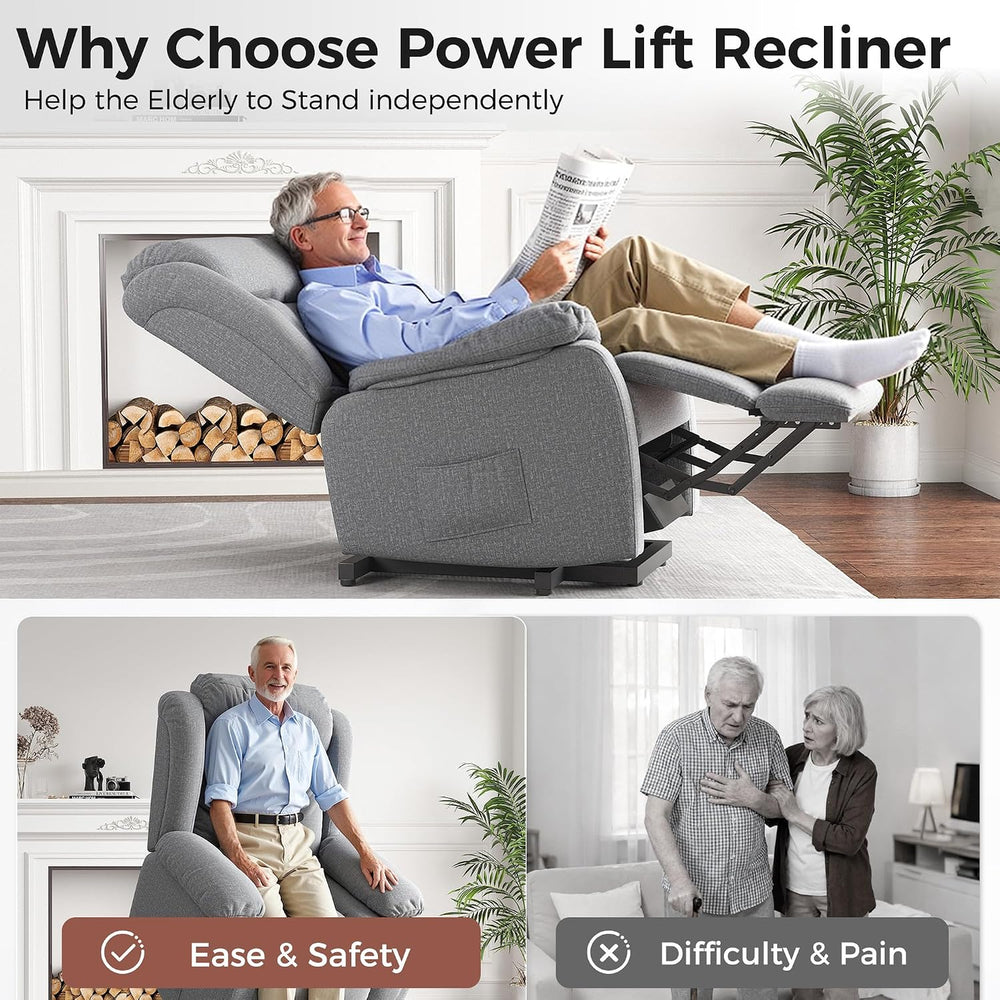 Amopatio Power Lift Recliner Chairs for Elderly Upgraded Living Room Reclinin...