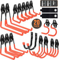 TONDA Garage Hooks, 20 Pack Garage Organization, Wall Storage Hooks Heavy Duty for Hanging Bike, Ladder, Garden Tools, Hose and Ropes, Orange